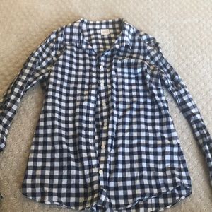 Blue checked j crew shirt